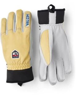 HESTRA ARMY LEATHER WOOL TERRY Natural Brown / Natural Grey