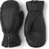HESTRA LEATHER SWISSWOOL CLASSIC MITT Black
