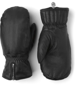 HESTRA LEATHER SWISSWOOL CLASSIC MITT Black