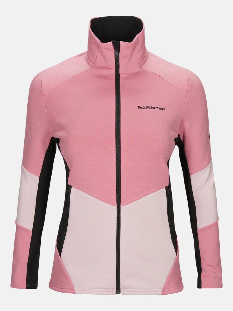 PEAK PERFORMANCE WOMEN'S VERTICAL MID ZIP JACKET Frosty Rose 1 PEAK PERFORMANCE WOMEN'S VERTICAL MID ZIP JACKET Frosty Rose