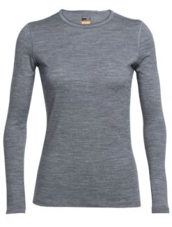 ICEBREAKER WOMEN'S OASIS LONG SLEEVE CREWE Gritstone Heather -Ski Uitrusting Verkoop oasis1 1