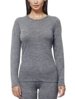 ICEBREAKER WOMEN'S OASIS LONG SLEEVE CREWE Gritstone Heather -Ski Uitrusting Verkoop oasis2 1