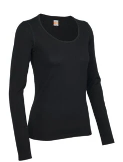 ICEBREAKER WOMEN'S OASIS LONG SLEEVE SCOOP Black -Ski Uitrusting Verkoop oasis scoop 1