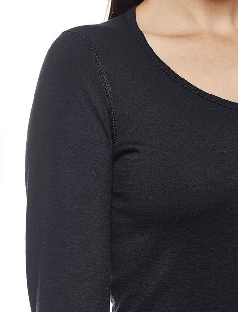 ICEBREAKER WOMEN'S OASIS LONG SLEEVE SCOOP GRITSTONE 2 ICEBREAKER WOMEN'S OASIS LONG SLEEVE SCOOP GRITSTONE - Afbeelding 2