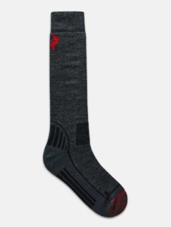 PEAK PERFORMANCE SKI SOCK Grey Melange Red