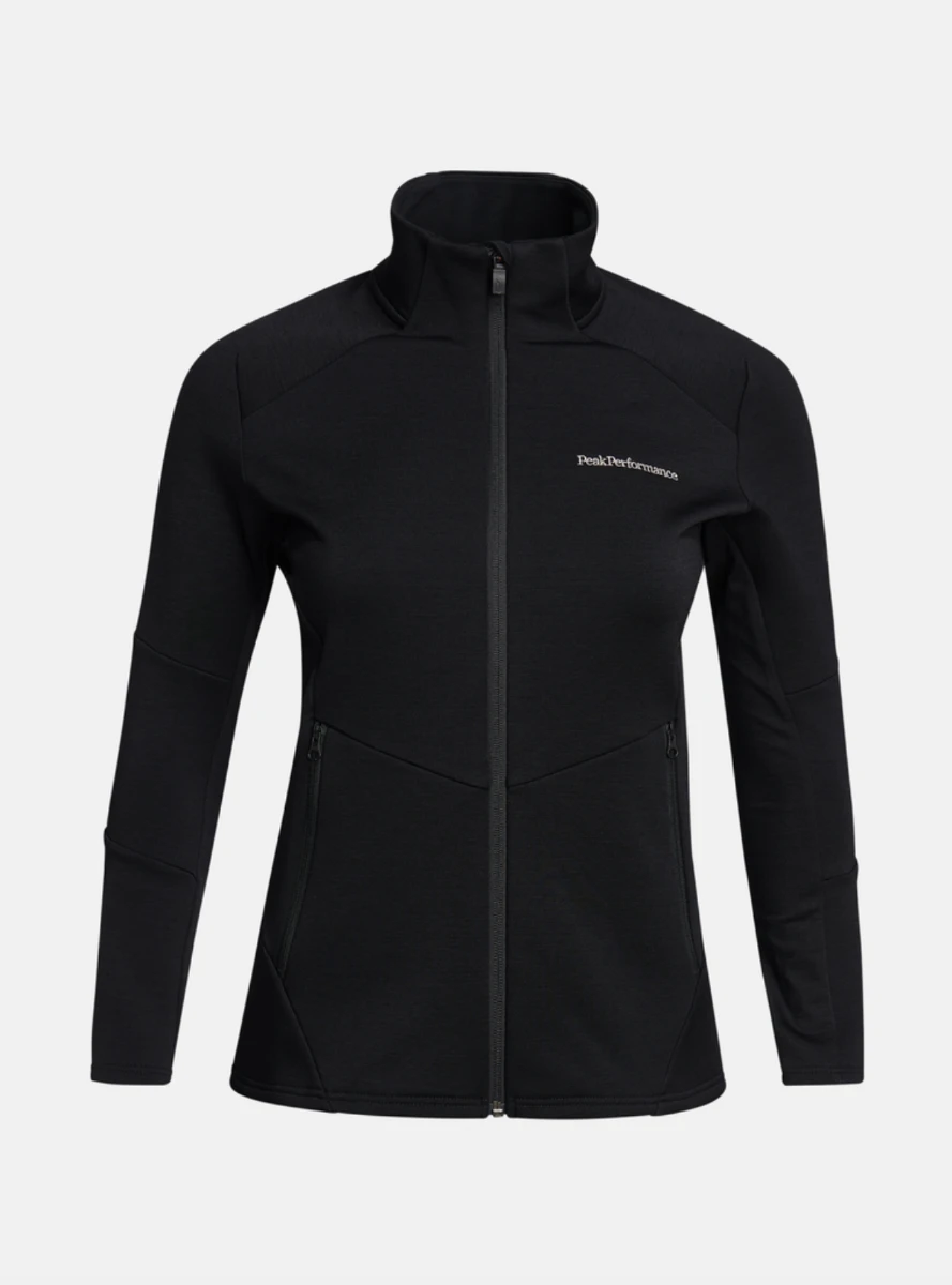 PEAK PERFORMANCE WOMEN'S VERTICAL MID ZIP JACKET Black 1 PEAK PERFORMANCE WOMEN'S VERTICAL MID ZIP JACKET Black