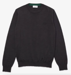 LACOSTE TRUI HEREN RONDE HALS MERINOWOL Grijs