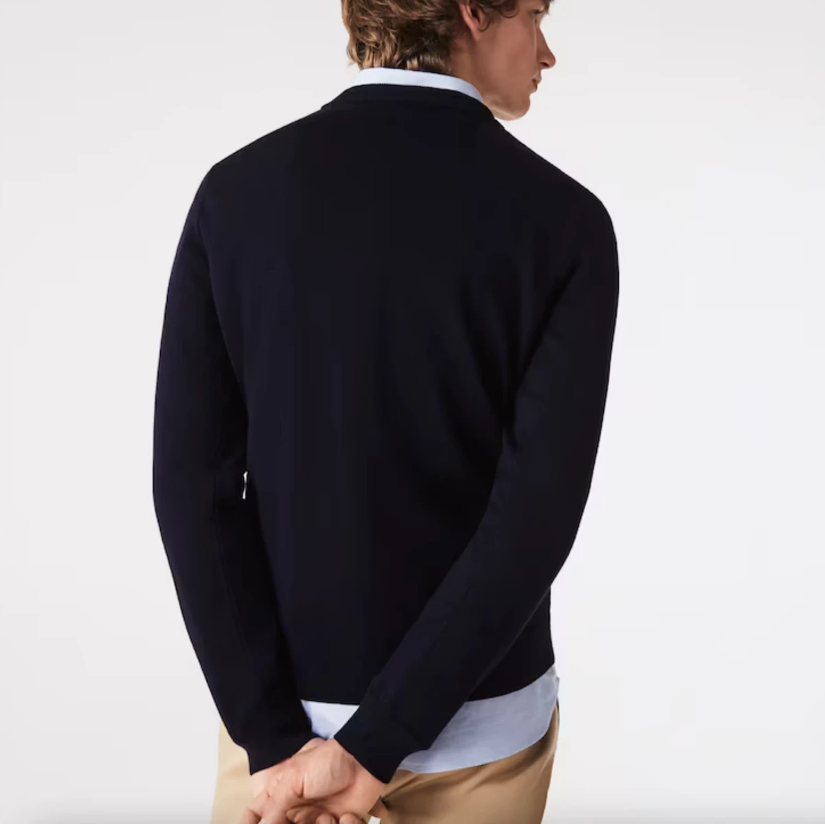LACOSTE TRUI HEREN RONDE HALS MERINOWOL Navy Blauw 4 LACOSTE TRUI HEREN RONDE HALS MERINOWOL Navy Blauw - Afbeelding 4