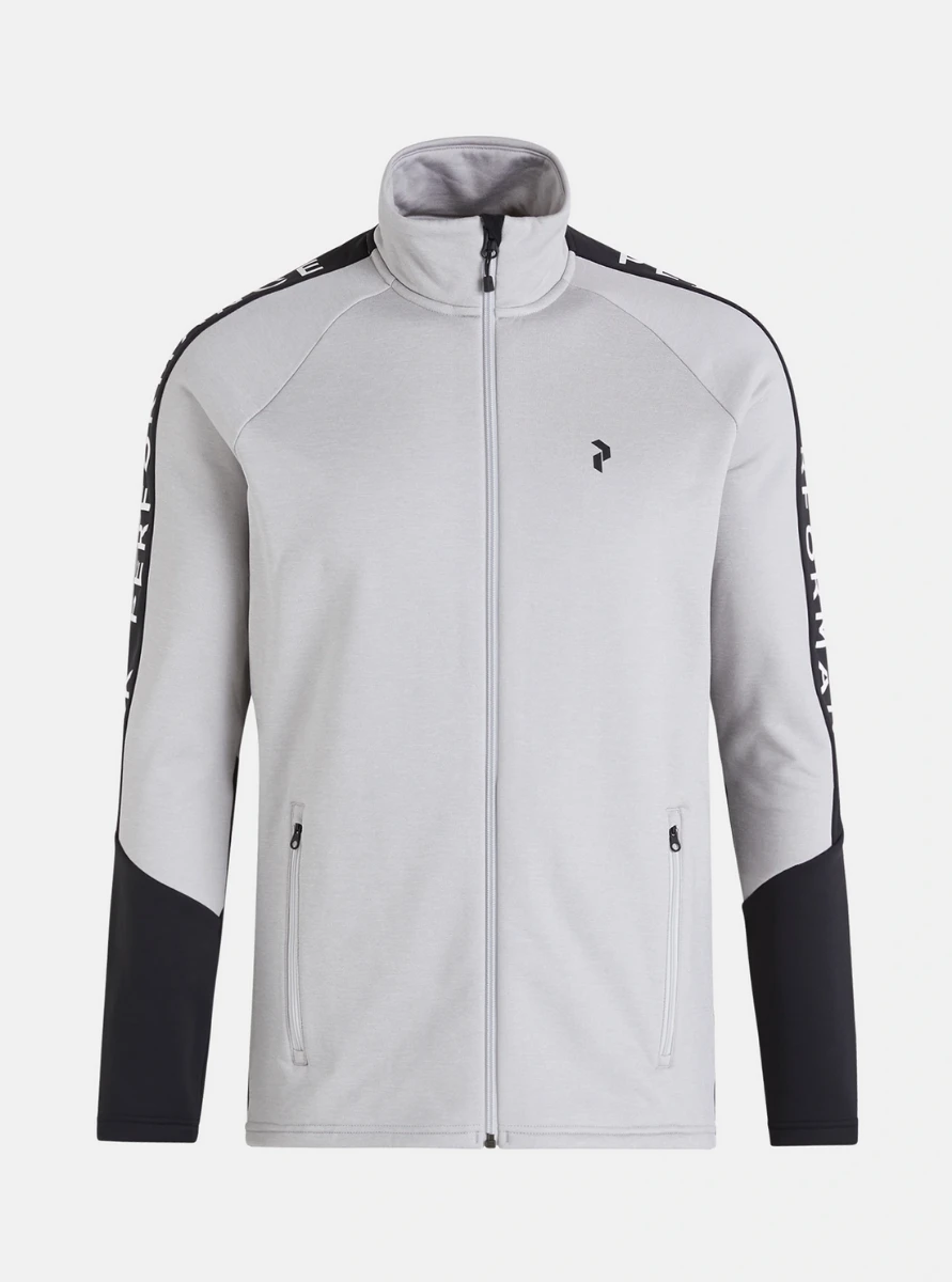 PEAK PERFORMANCE MEN'S RIDER ZIP JACKET Med Grey Melange 1 PEAK PERFORMANCE MEN'S RIDER ZIP JACKET Med Grey Melange