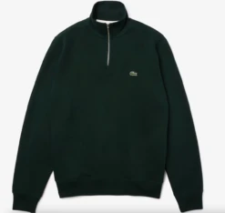 LACOSTE TRUI MET OPSTAANDE KRAAG EN RITS Green