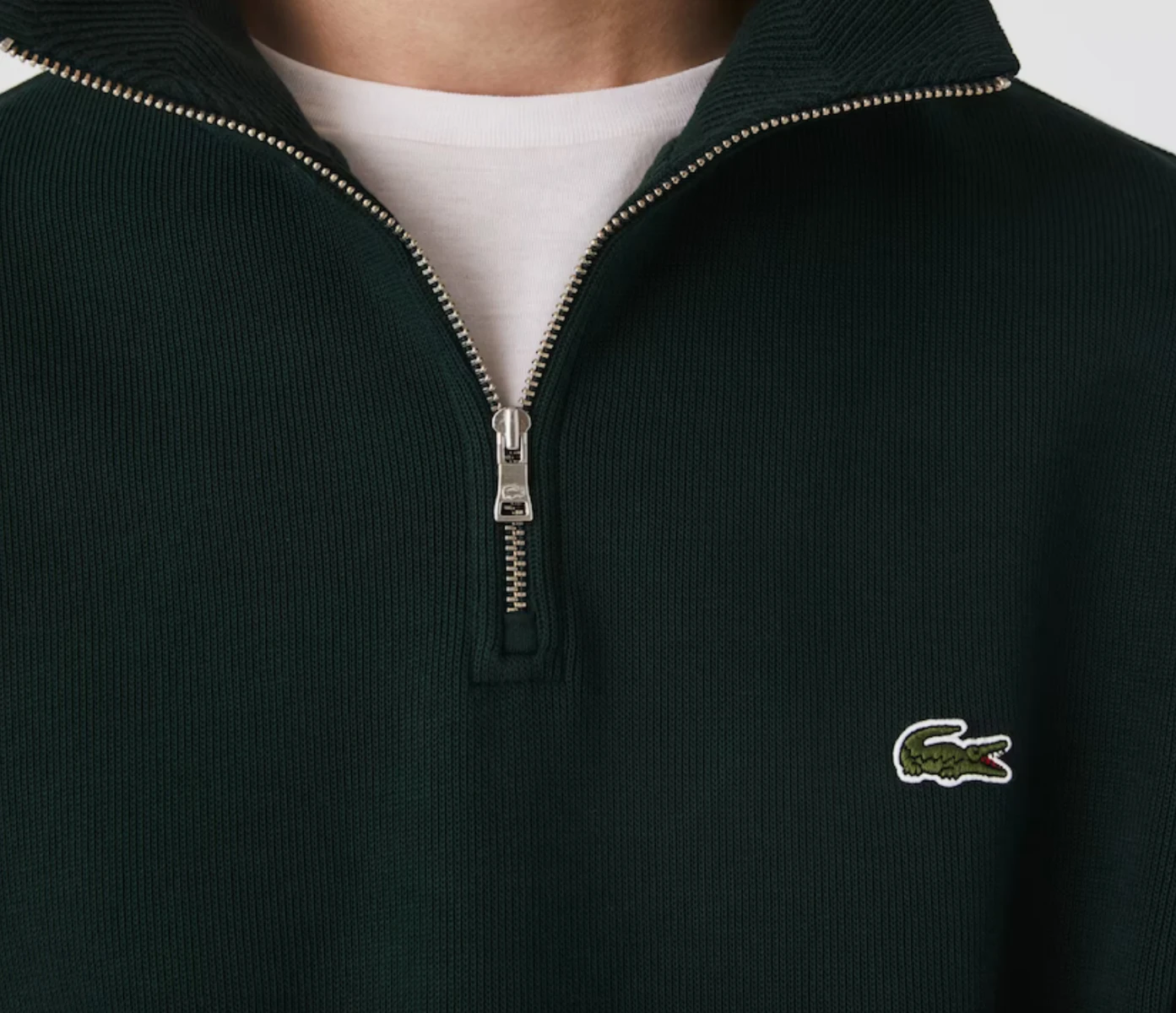 LACOSTE TRUI MET OPSTAANDE KRAAG EN RITS Green 2 LACOSTE TRUI MET OPSTAANDE KRAAG EN RITS Green - Afbeelding 2