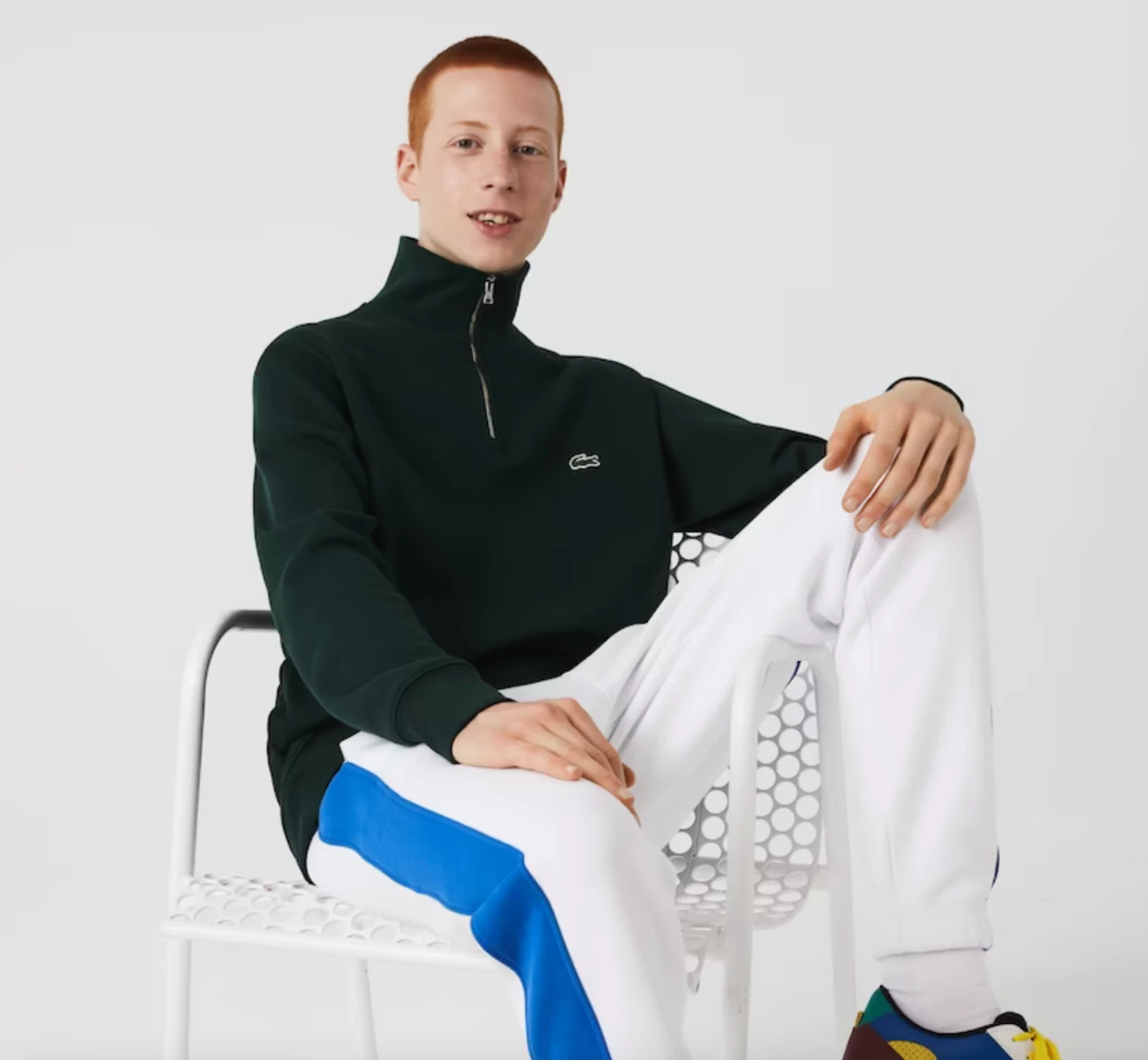 LACOSTE TRUI MET OPSTAANDE KRAAG EN RITS Green 4 LACOSTE TRUI MET OPSTAANDE KRAAG EN RITS Green - Afbeelding 4