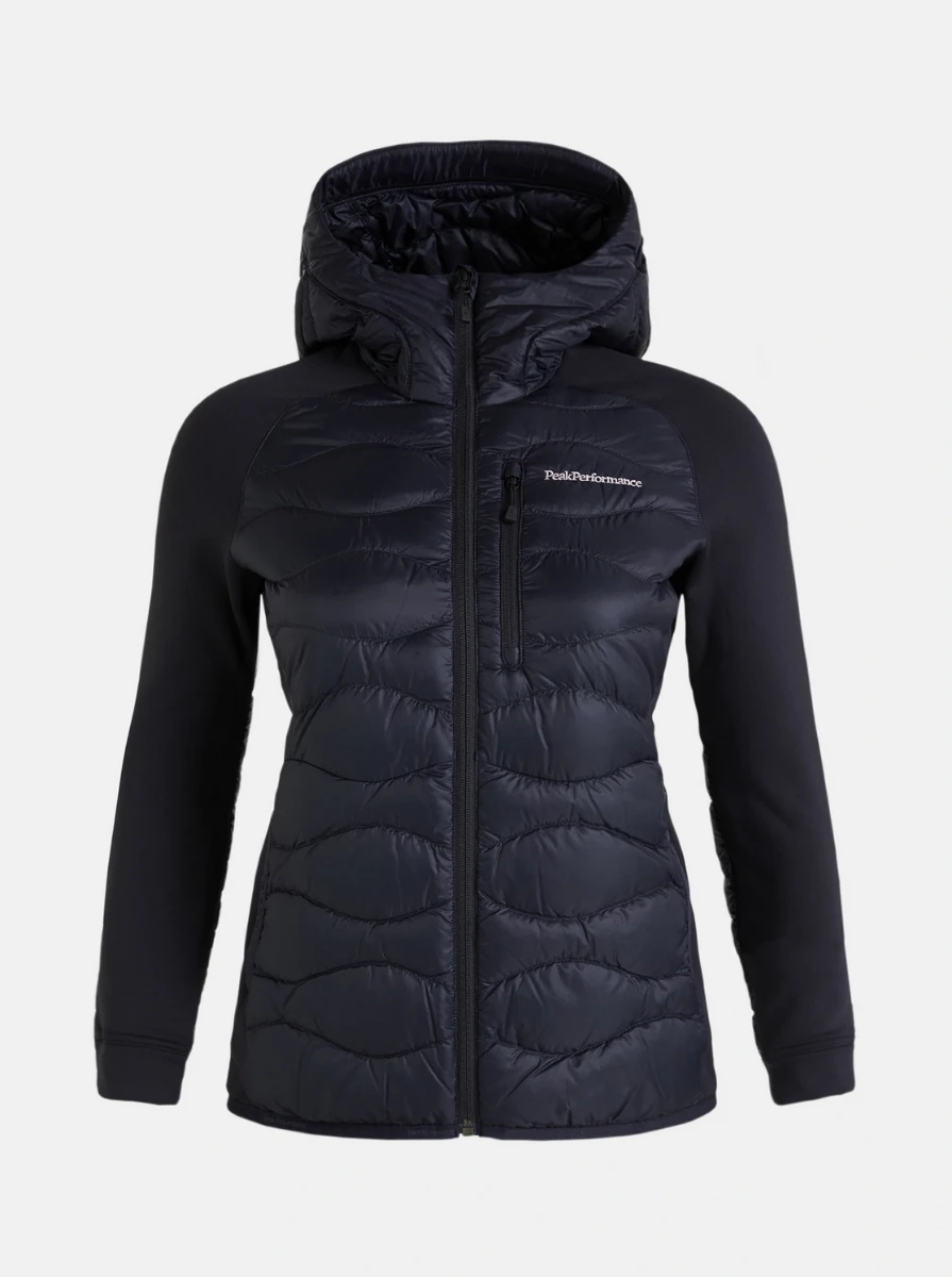 PEAK PERFORMANCE HELIUM HYBRID DOWN HOOD JACKET WOMEN Black