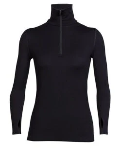 ICEBREAKER WOMEN'S TECH TOP 260 LONG SLEEVE HALF ZIP Black -Ski Uitrusting Verkoop tech top black 1