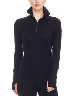ICEBREAKER WOMEN'S TECH TOP 260 LONG SLEEVE HALF ZIP Black -Ski Uitrusting Verkoop tech top black 2