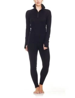 ICEBREAKER WOMEN'S TECH TOP 260 LONG SLEEVE HALF ZIP Black -Ski Uitrusting Verkoop tech top black 4